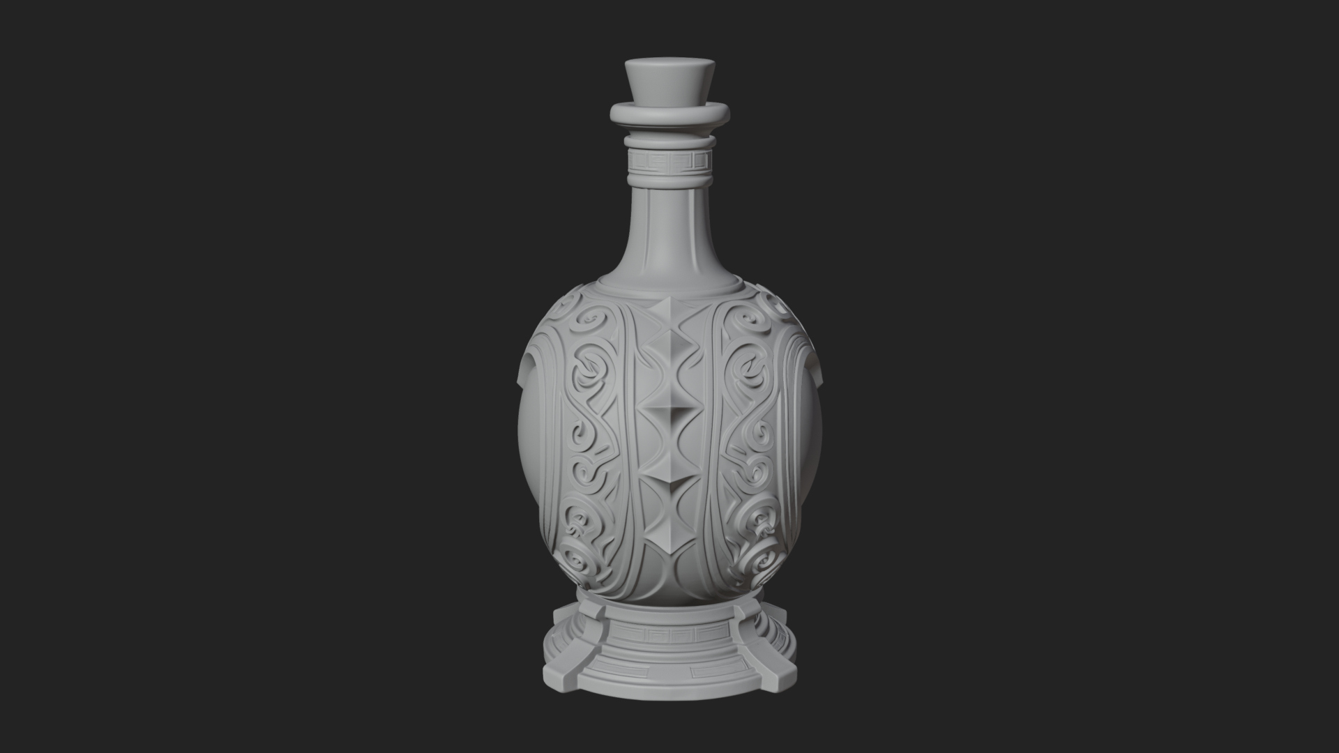 Carved Potion Bottle Model Design 7 3D Print Model 3D Model