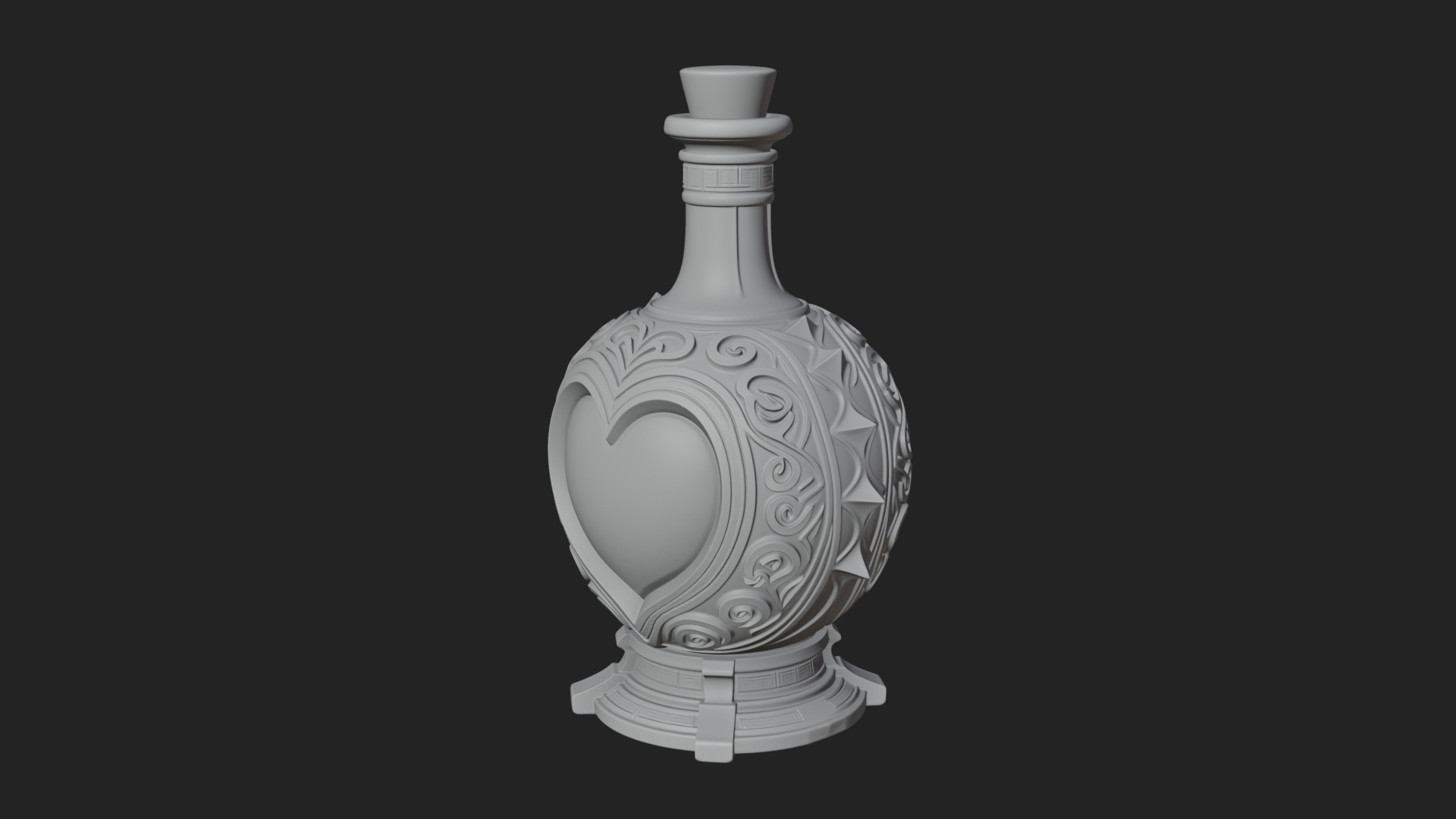 Carved Potion Bottle Model Design 7 3D Print Model 3D Model
