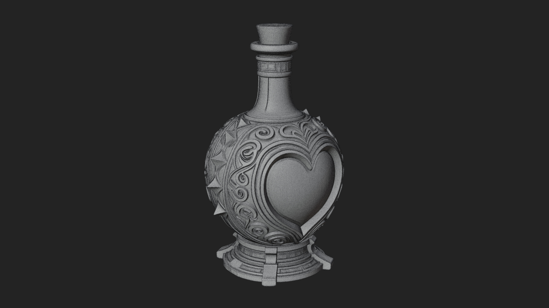 Carved Potion Bottle Model Design 7 3D Print Model 3D Model