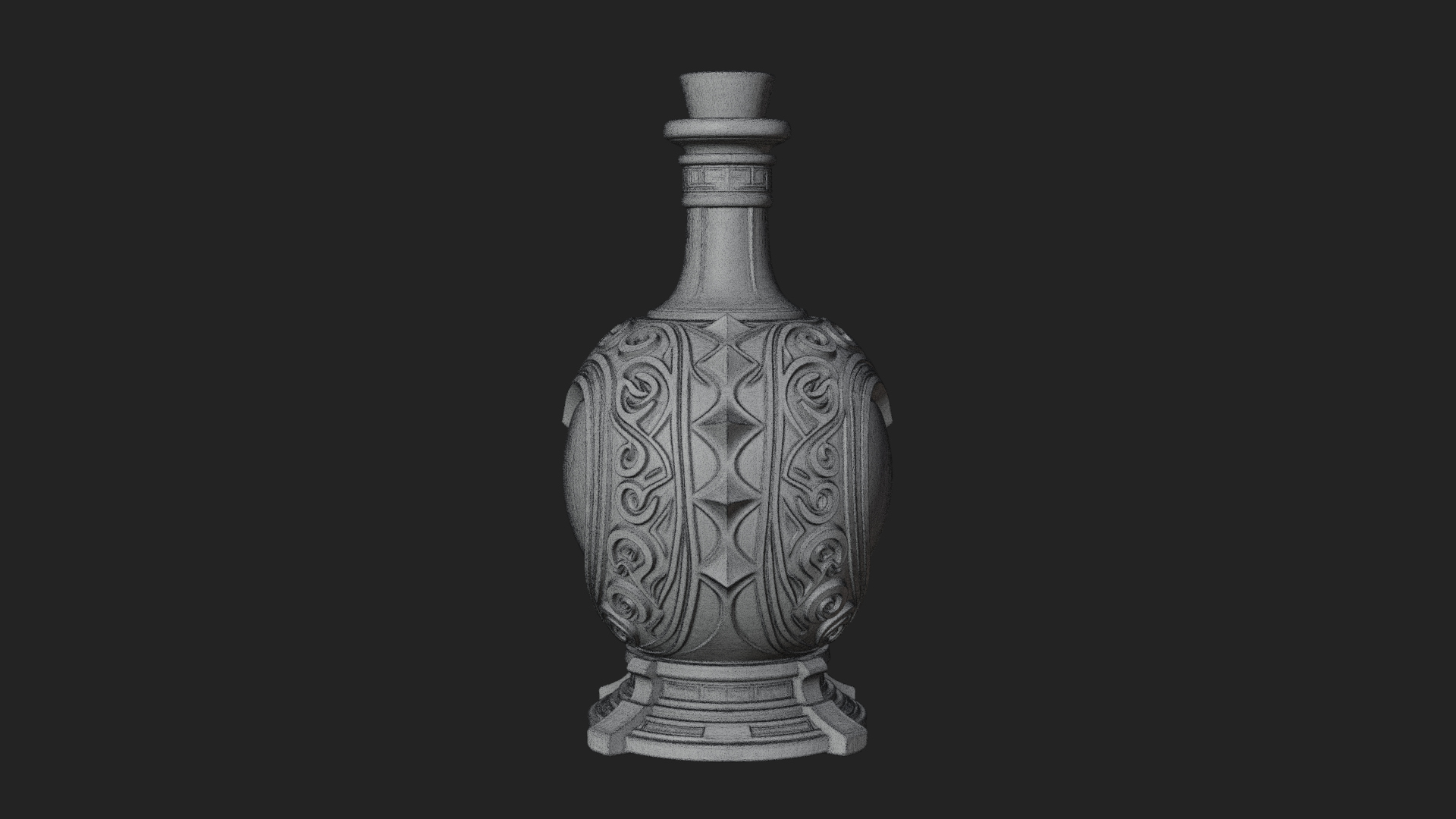 Carved Potion Bottle Model Design 7 3D Print Model 3D Model