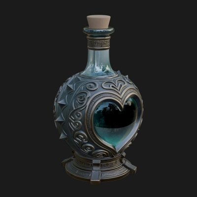 Carved Potion Bottle Model Design 7 3D Print Model