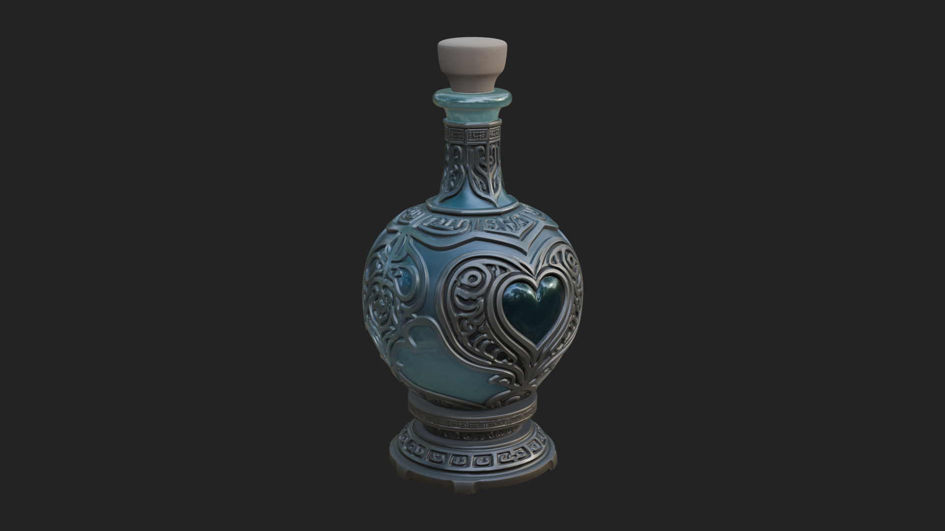 Carved Potion Bottle Model Design 8 3D Print Model 3D Model