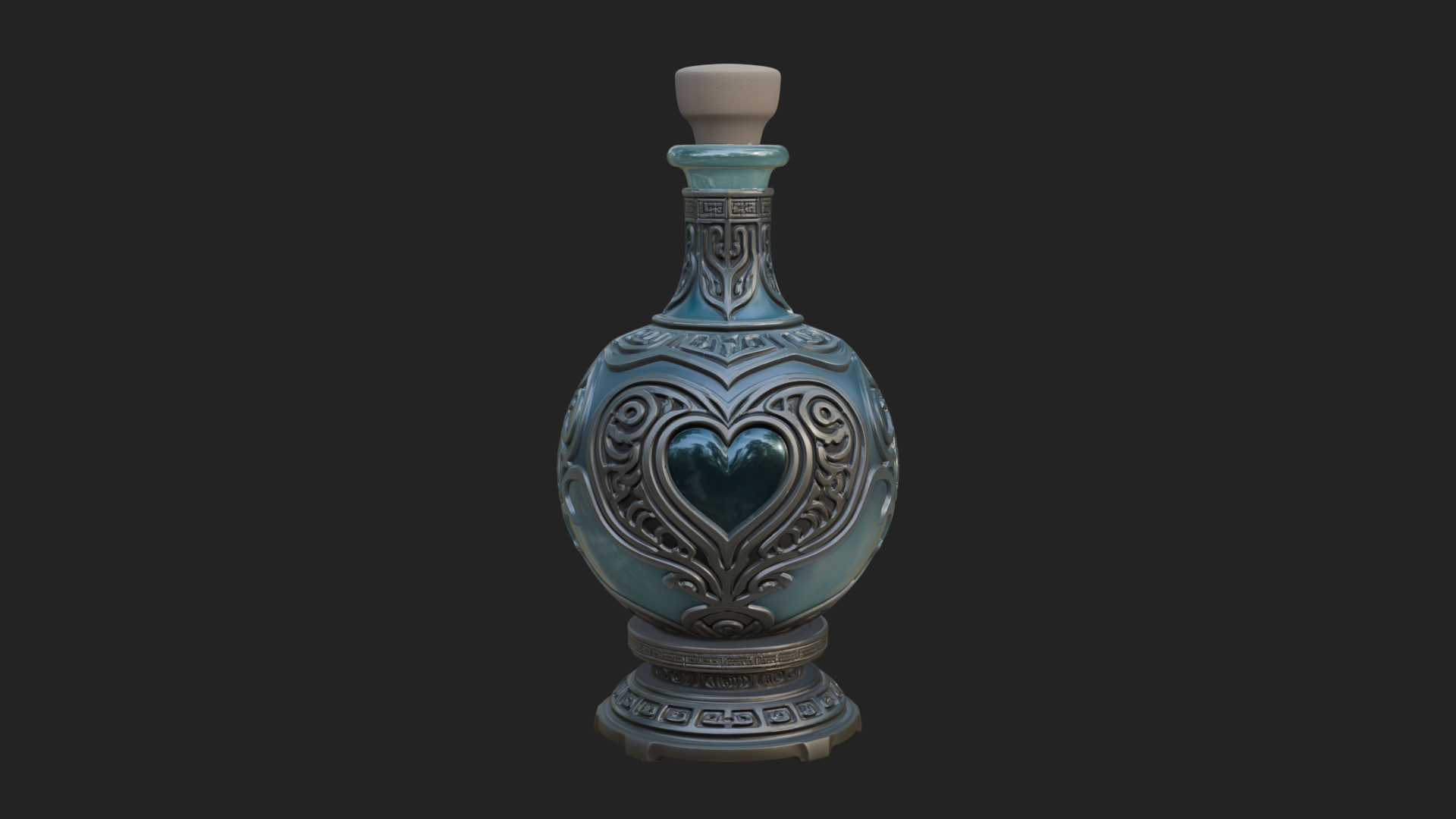 Carved Potion Bottle Model Design 8 3D Print Model 3D Model