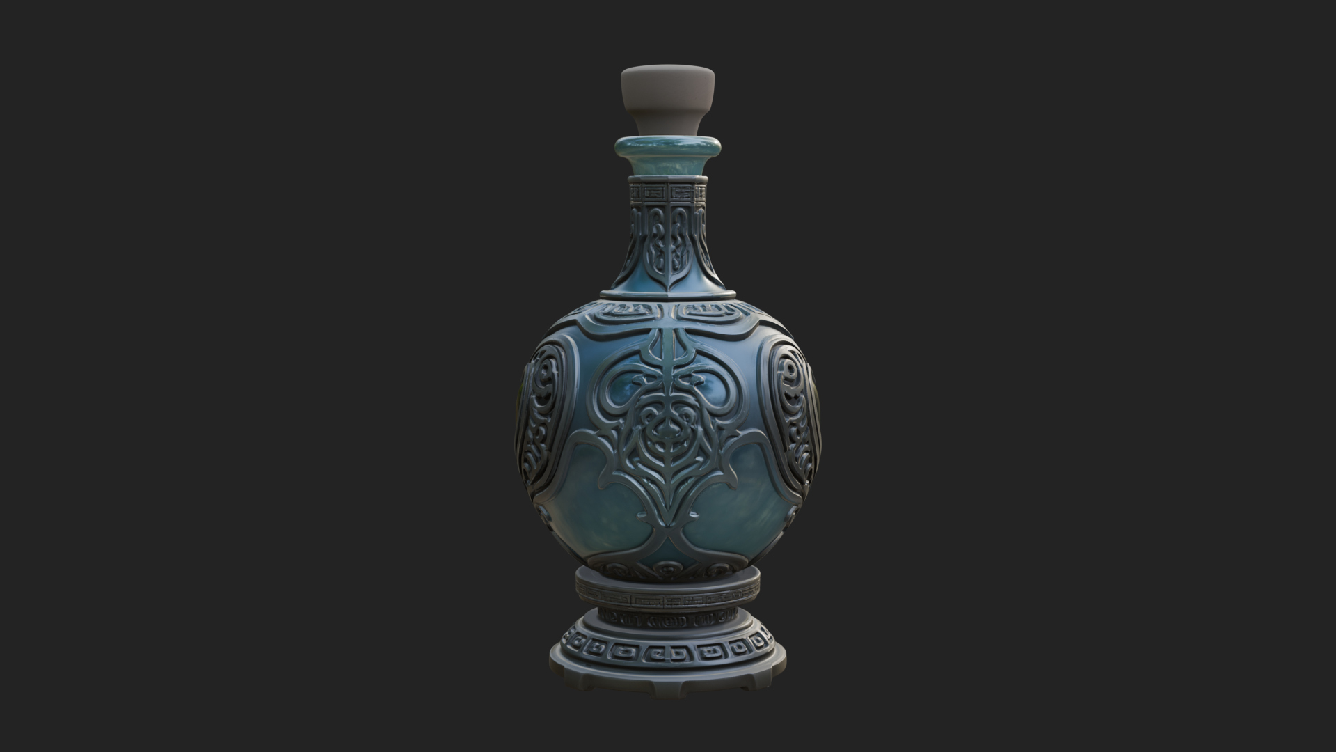 Carved Potion Bottle Model Design 8 3D Print Model 3D Model
