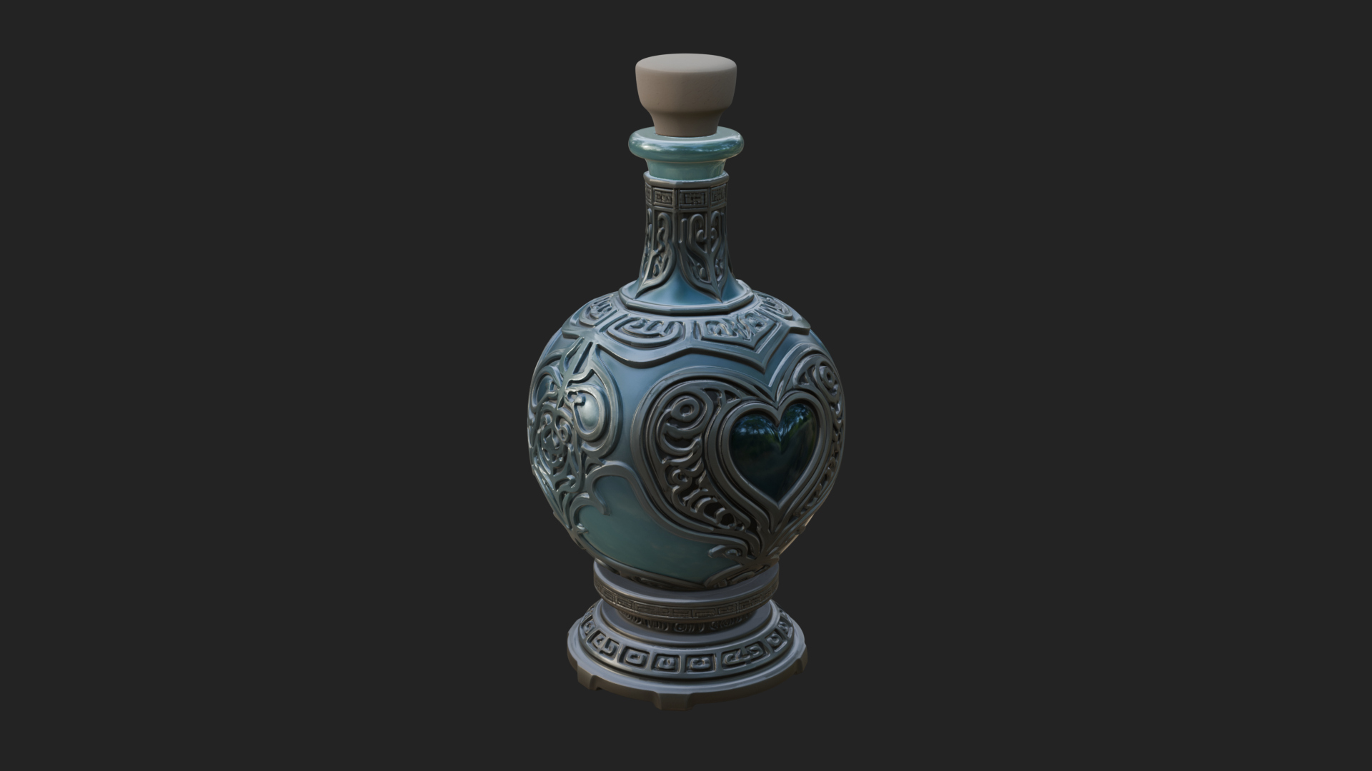 Carved Potion Bottle Model Design 8 3D Print Model 3D Model