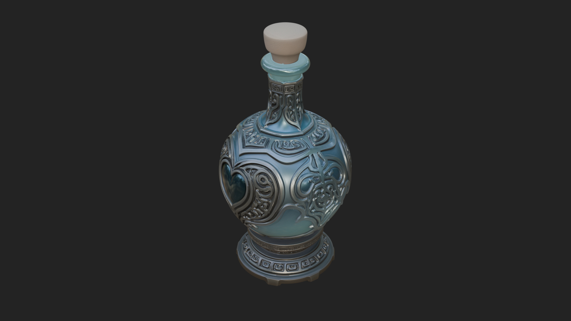 Carved Potion Bottle Model Design 8 3D Print Model 3D Model