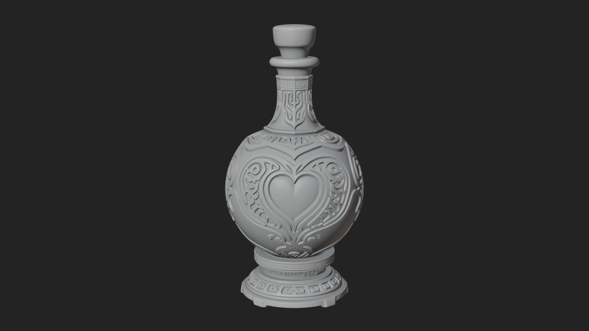 Carved Potion Bottle Model Design 8 3D Print Model 3D Model