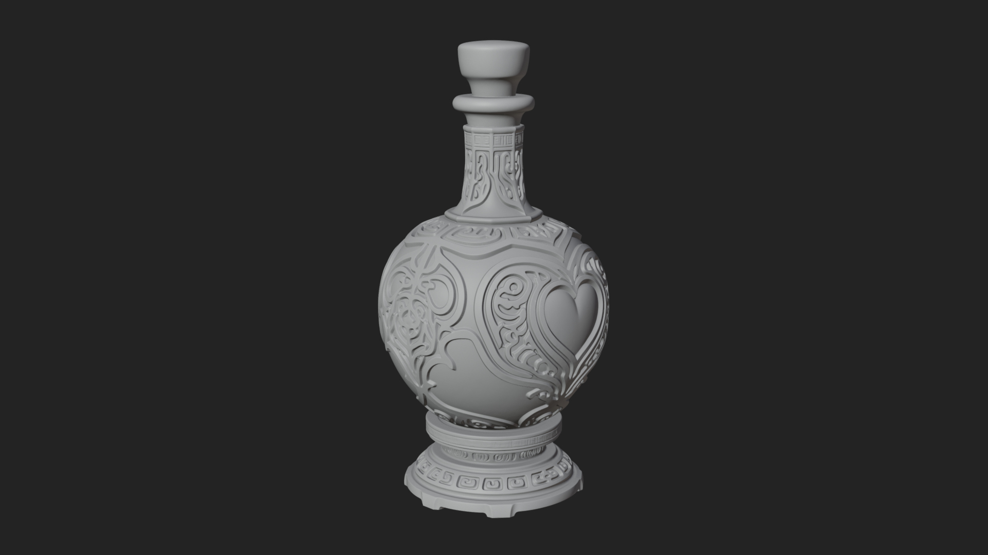 Carved Potion Bottle Model Design 8 3D Print Model 3D Model