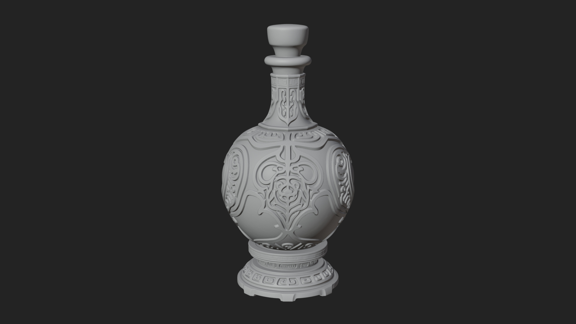 Carved Potion Bottle Model Design 8 3D Print Model 3D Model