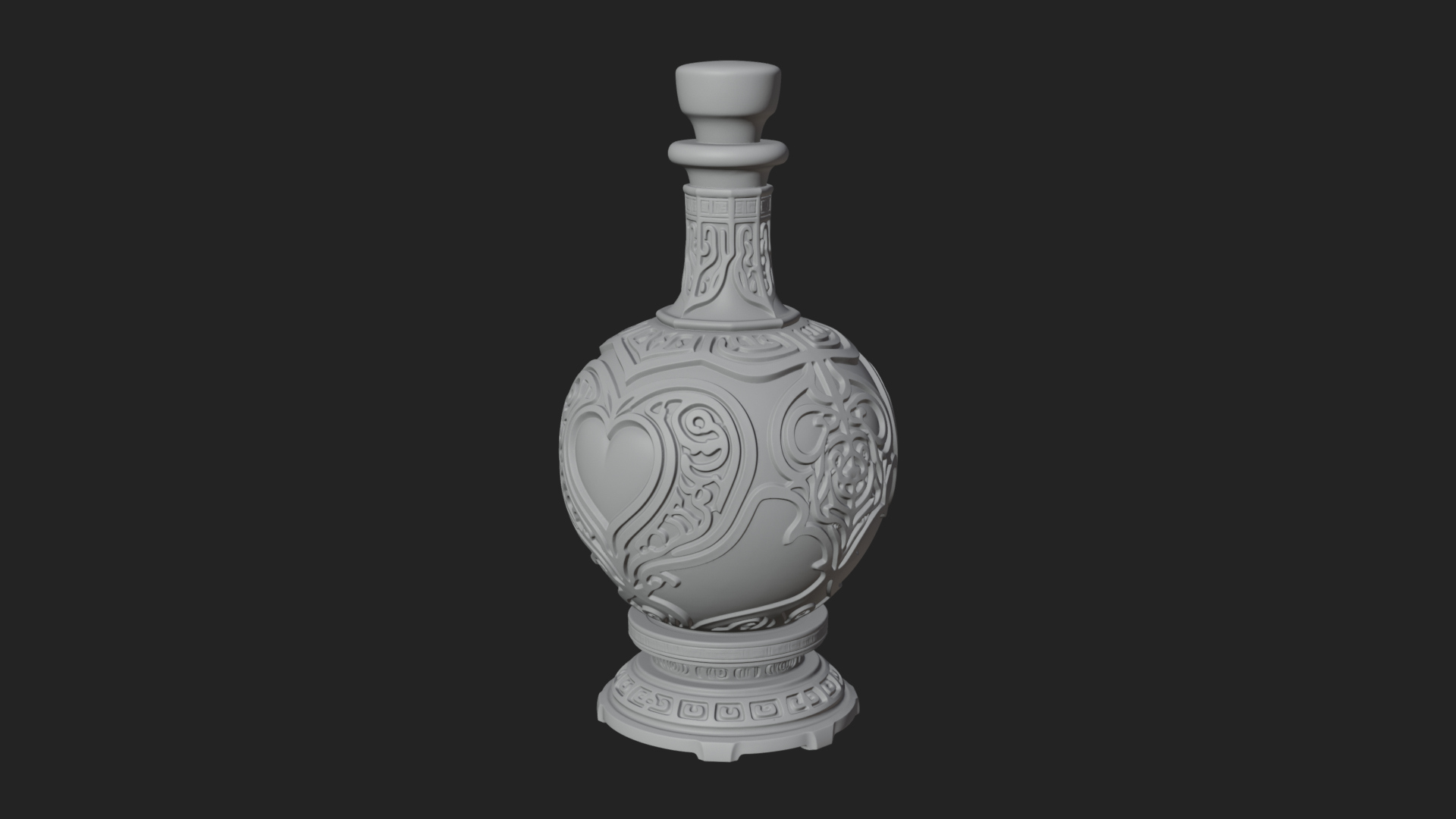 Carved Potion Bottle Model Design 8 3D Print Model 3D Model
