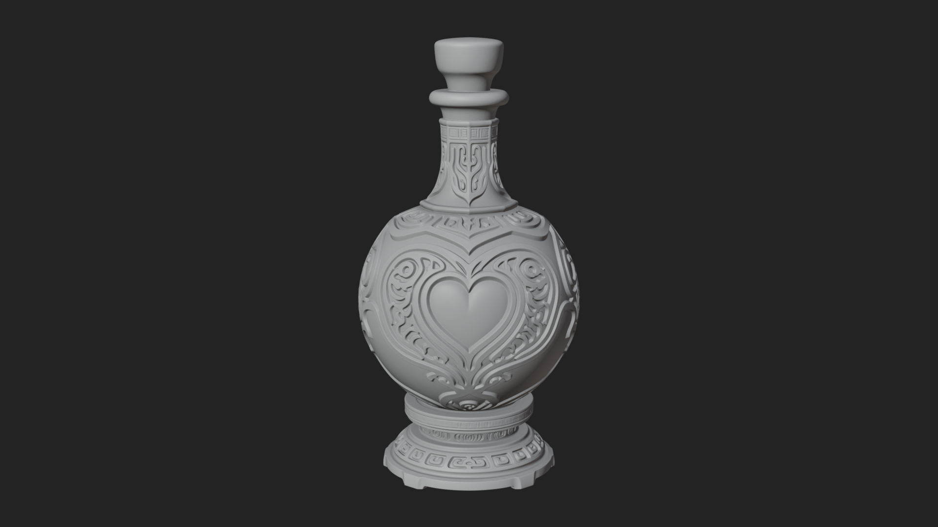 Carved Potion Bottle Model Design 8 3D Print Model 3D Model