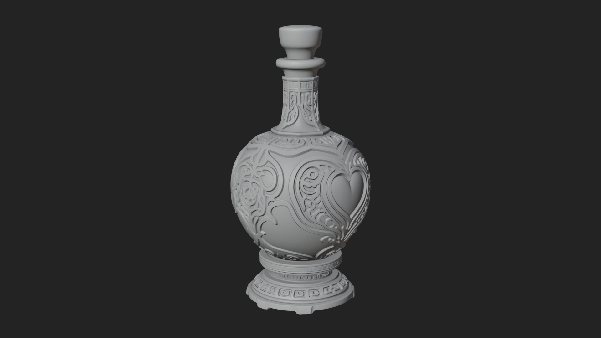 Carved Potion Bottle Model Design 8 3D Print Model 3D Model