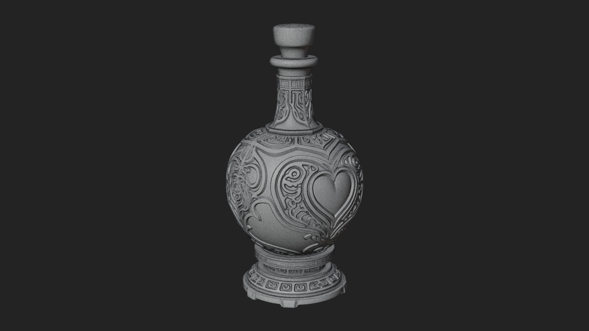 Carved Potion Bottle Model Design 8 3D Print Model 3D Model