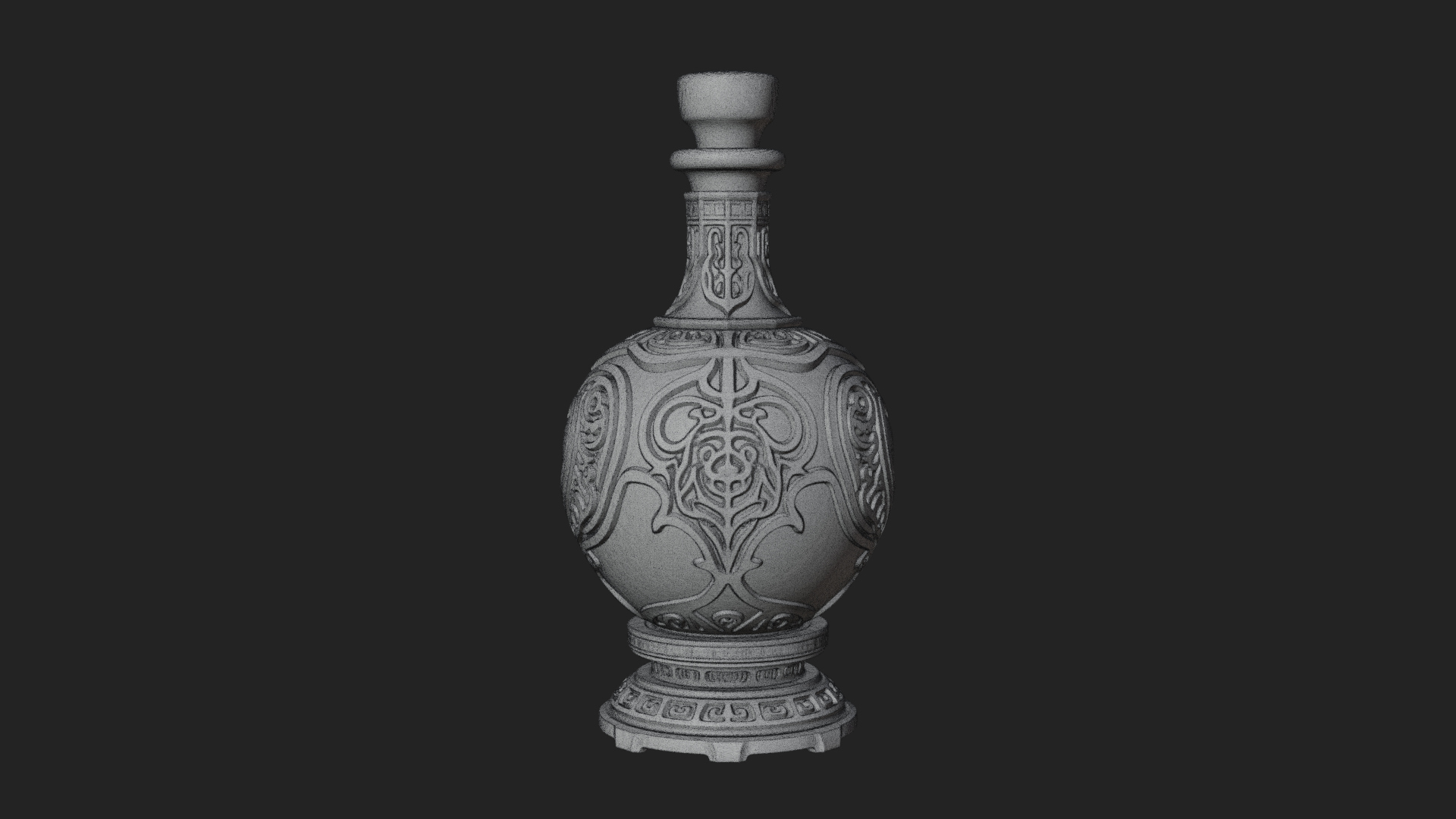 Carved Potion Bottle Model Design 8 3D Print Model 3D Model