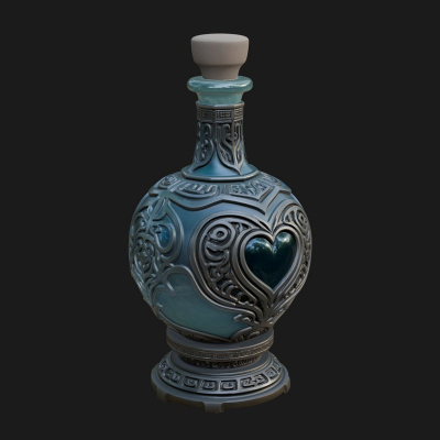 Carved Potion Bottle Model Design 8 3D Print Model