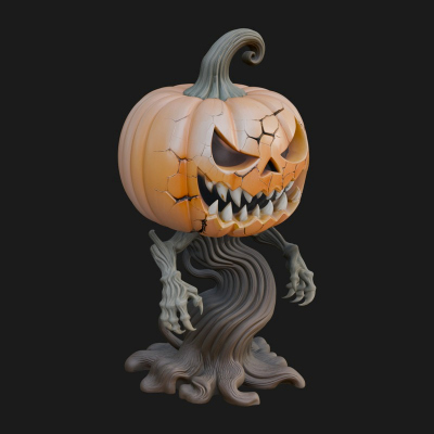 Carved Pumpkin Lantern Statue Design 10 3D Print Model