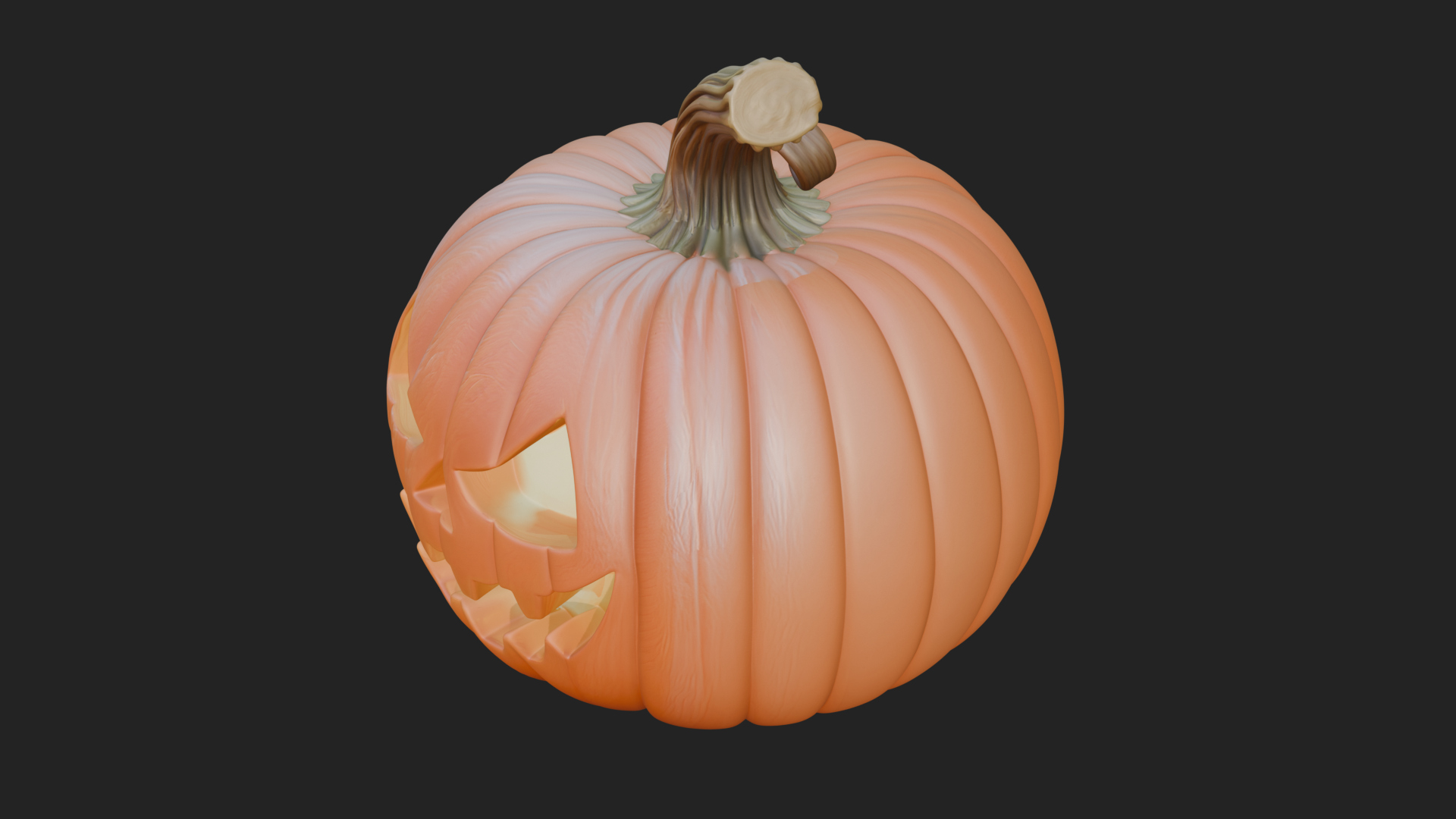 Carved Pumpkin Lantern Statue Design 13 3D Print Model 3D Model