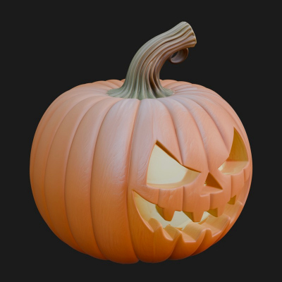 Carved Pumpkin Lantern Statue Design 13 3D Print Model