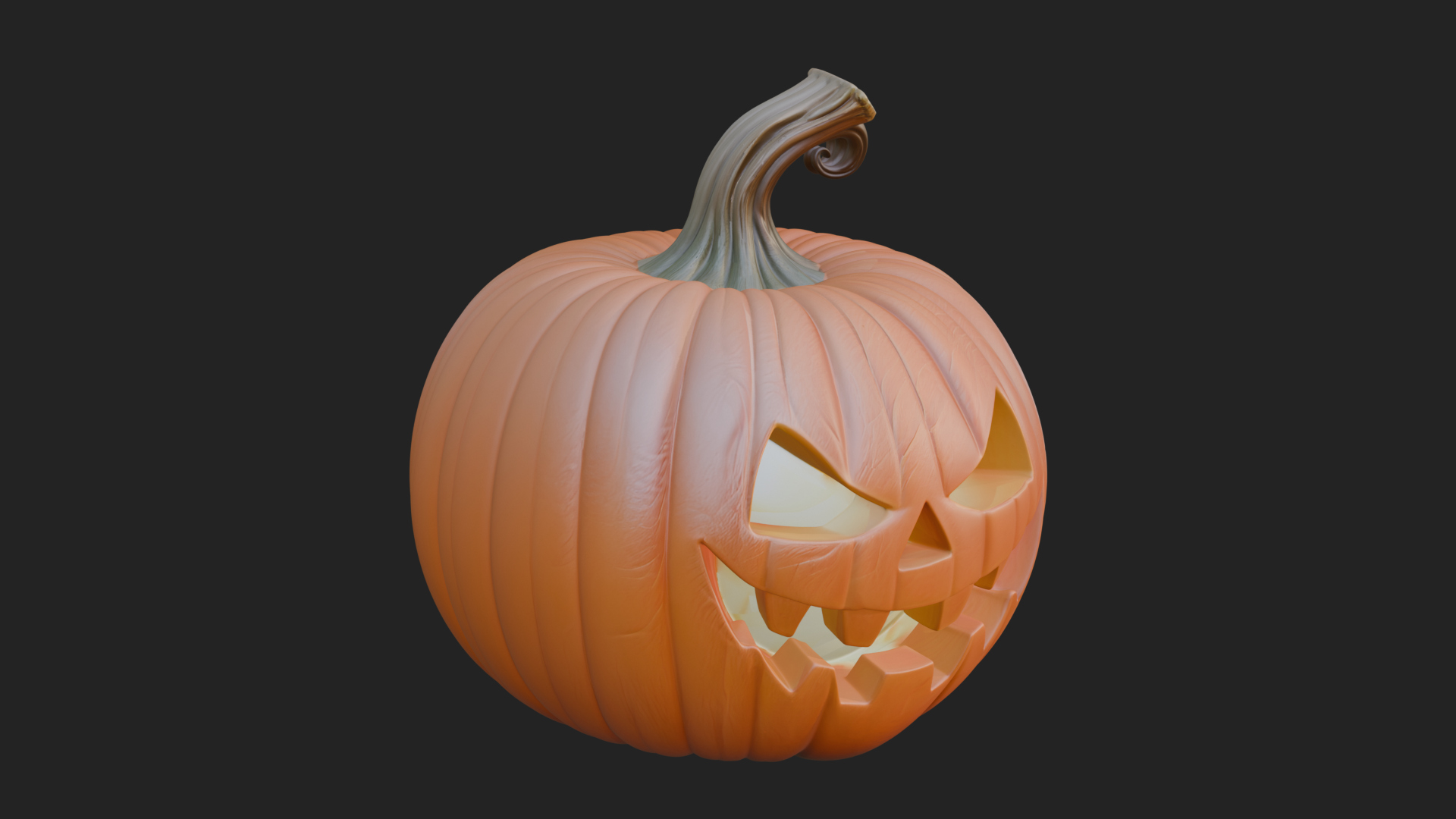 Carved Pumpkin Lantern Statue Design 14 3D Print Model 3D Model