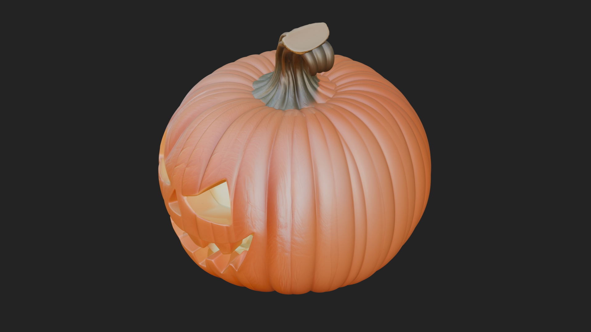 Carved Pumpkin Lantern Statue Design 14 3D Print Model 3D Model