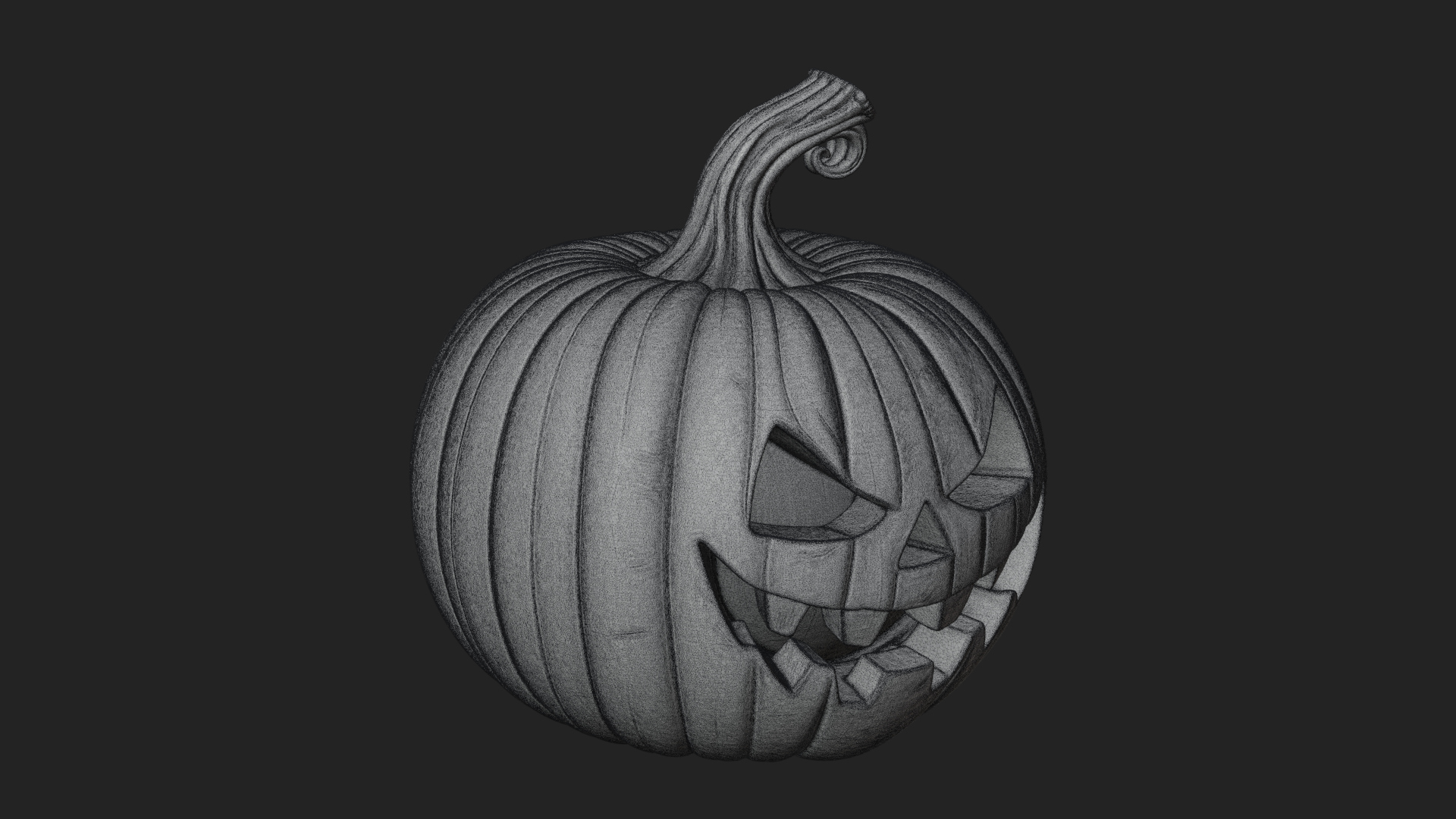 Carved Pumpkin Lantern Statue Design 14 3D Print Model 3D Model