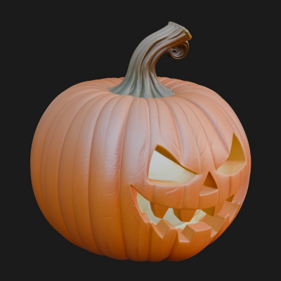 Carved Pumpkin Lantern Statue Design 14 3D Print Model