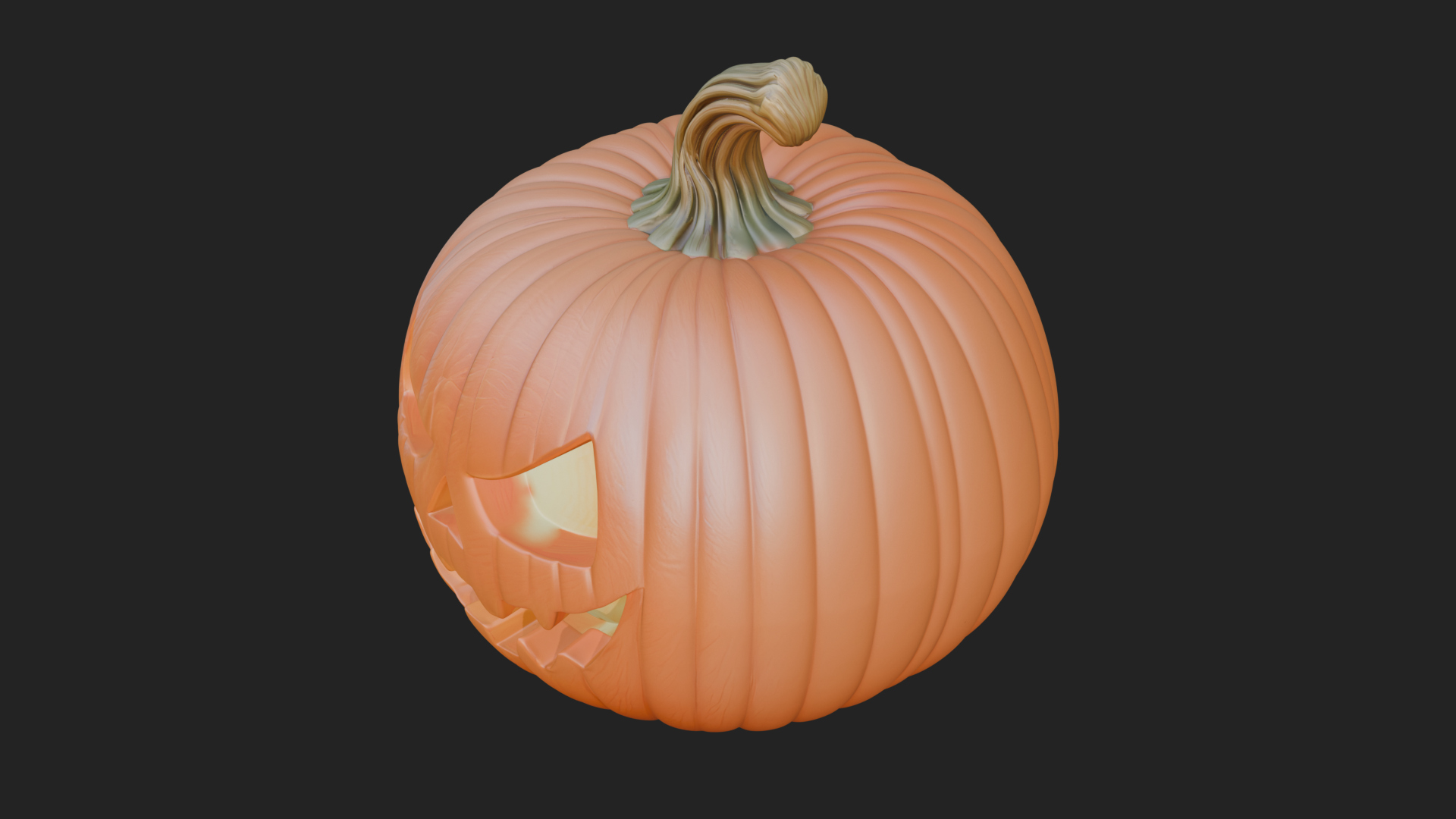 Carved Pumpkin Lantern Statue Design 15 3D Print Model 3D Model