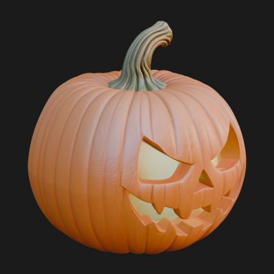 Carved Pumpkin Lantern Statue Design 15 3D Print Model