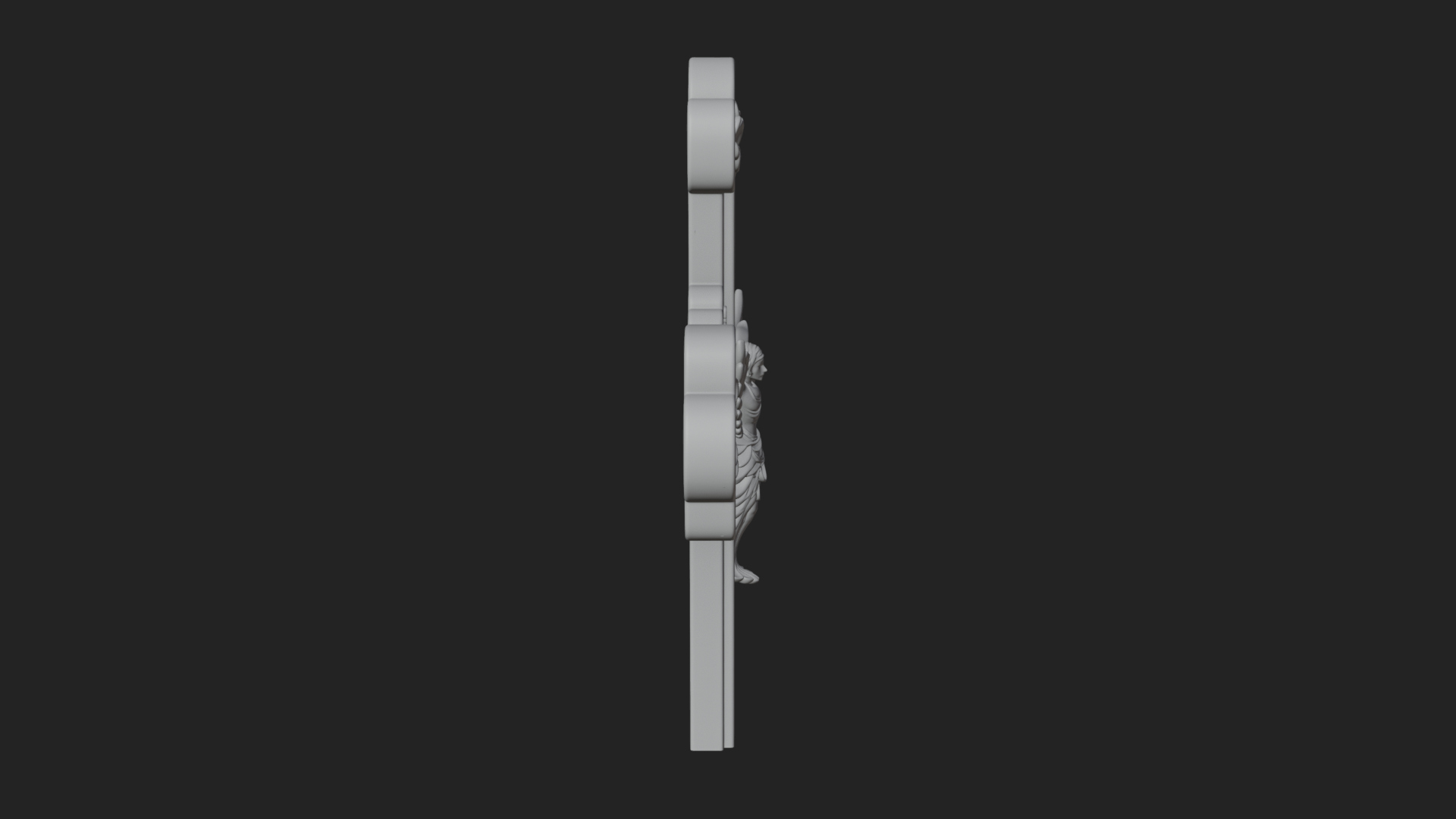 Carved Relief Wall Cross Design 1 3D Print Model 3D Model