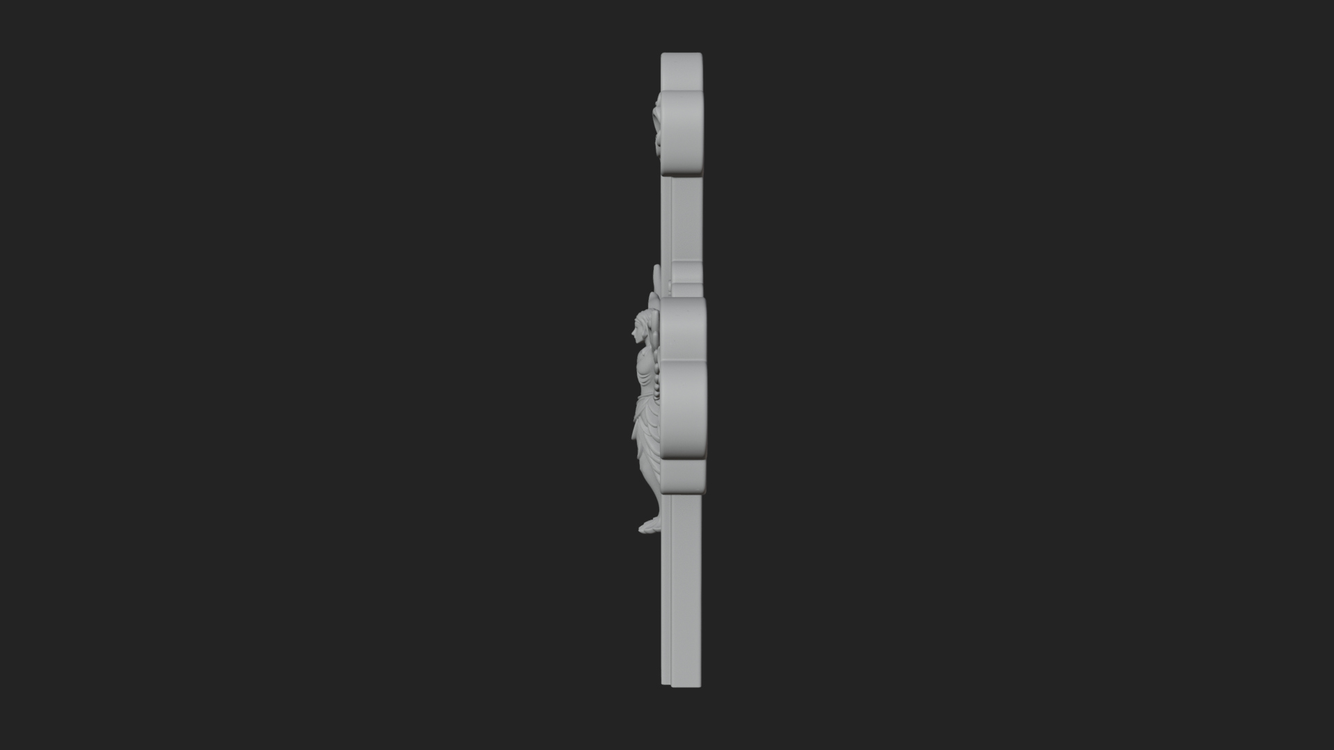 Carved Relief Wall Cross Design 1 3D Print Model 3D Model
