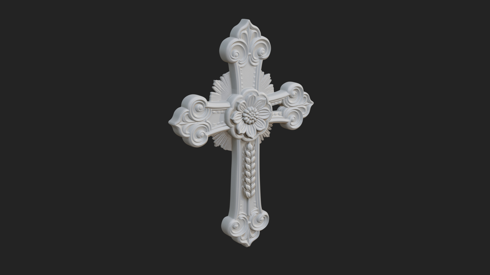 Carved Relief Wall Cross Design 10 3D Print Model 3D Model