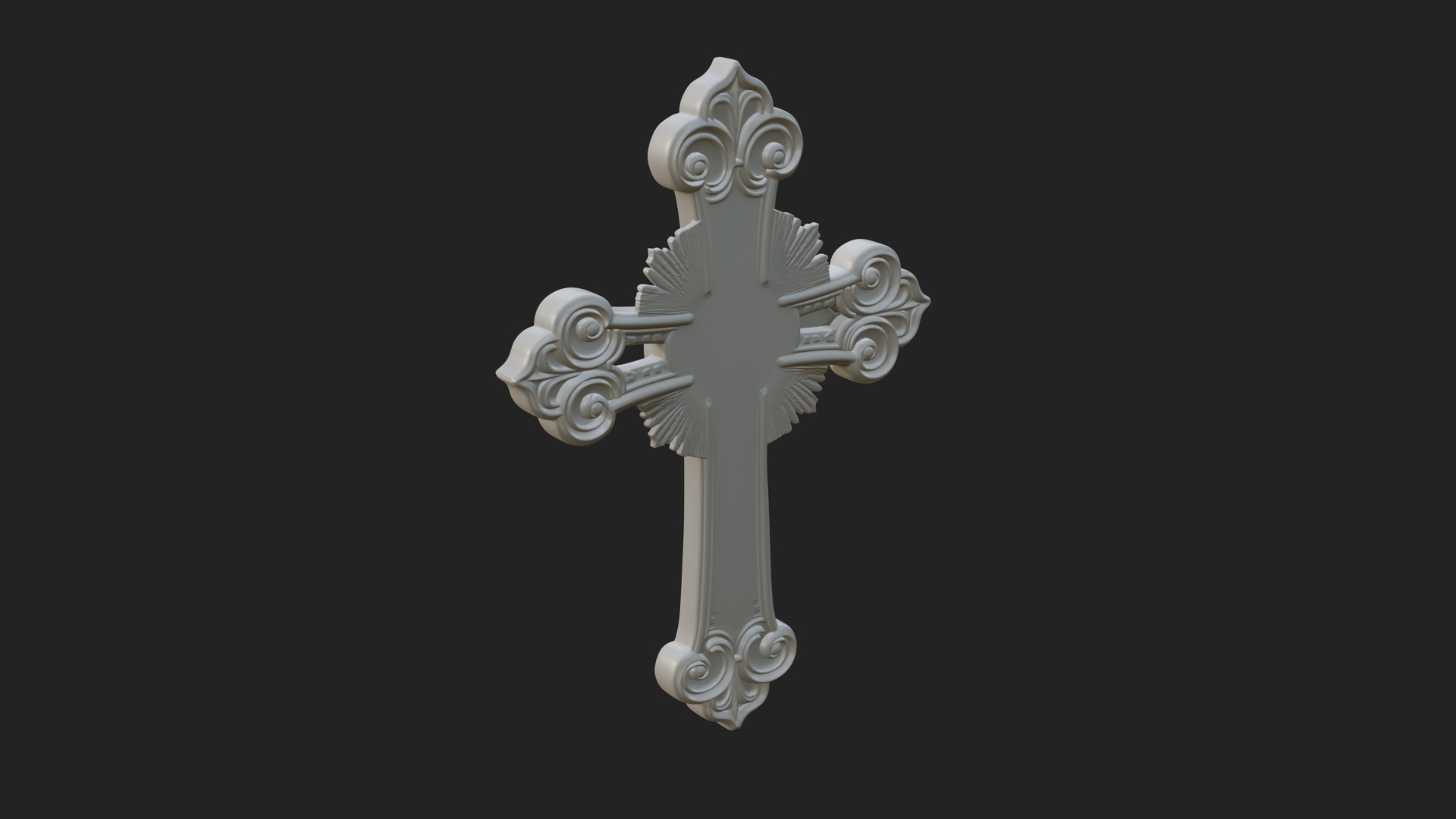 Carved Relief Wall Cross Design 10 3D Print Model 3D Model