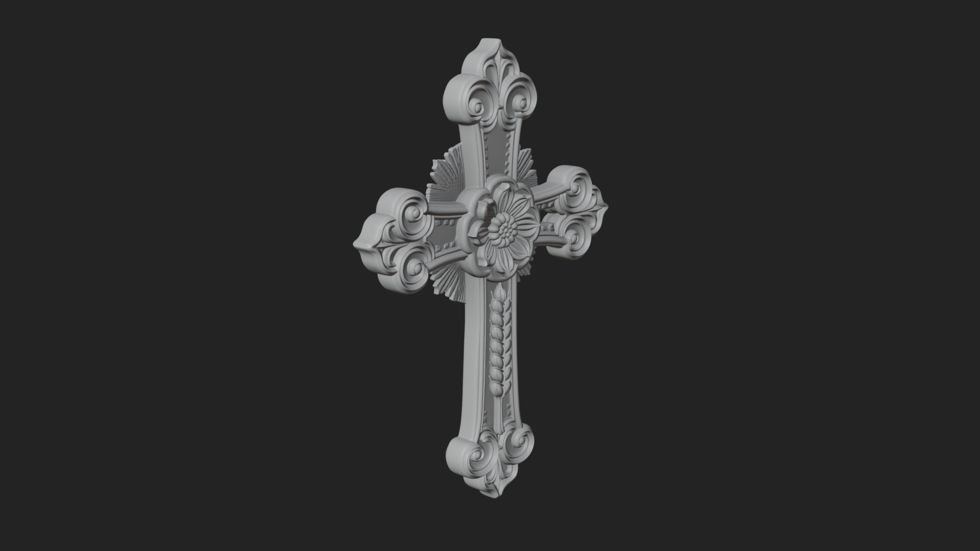 Carved Relief Wall Cross Design 10 3D Print Model 3D Model