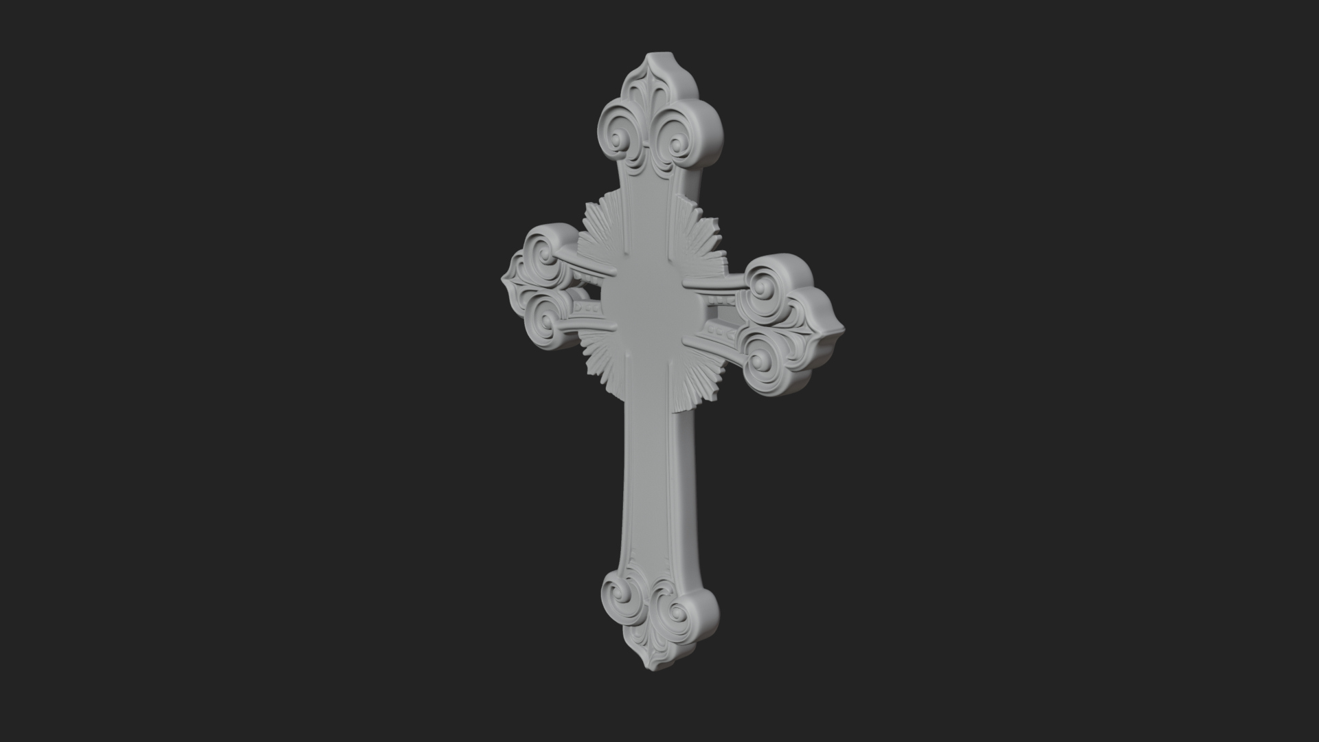 Carved Relief Wall Cross Design 10 3D Print Model 3D Model