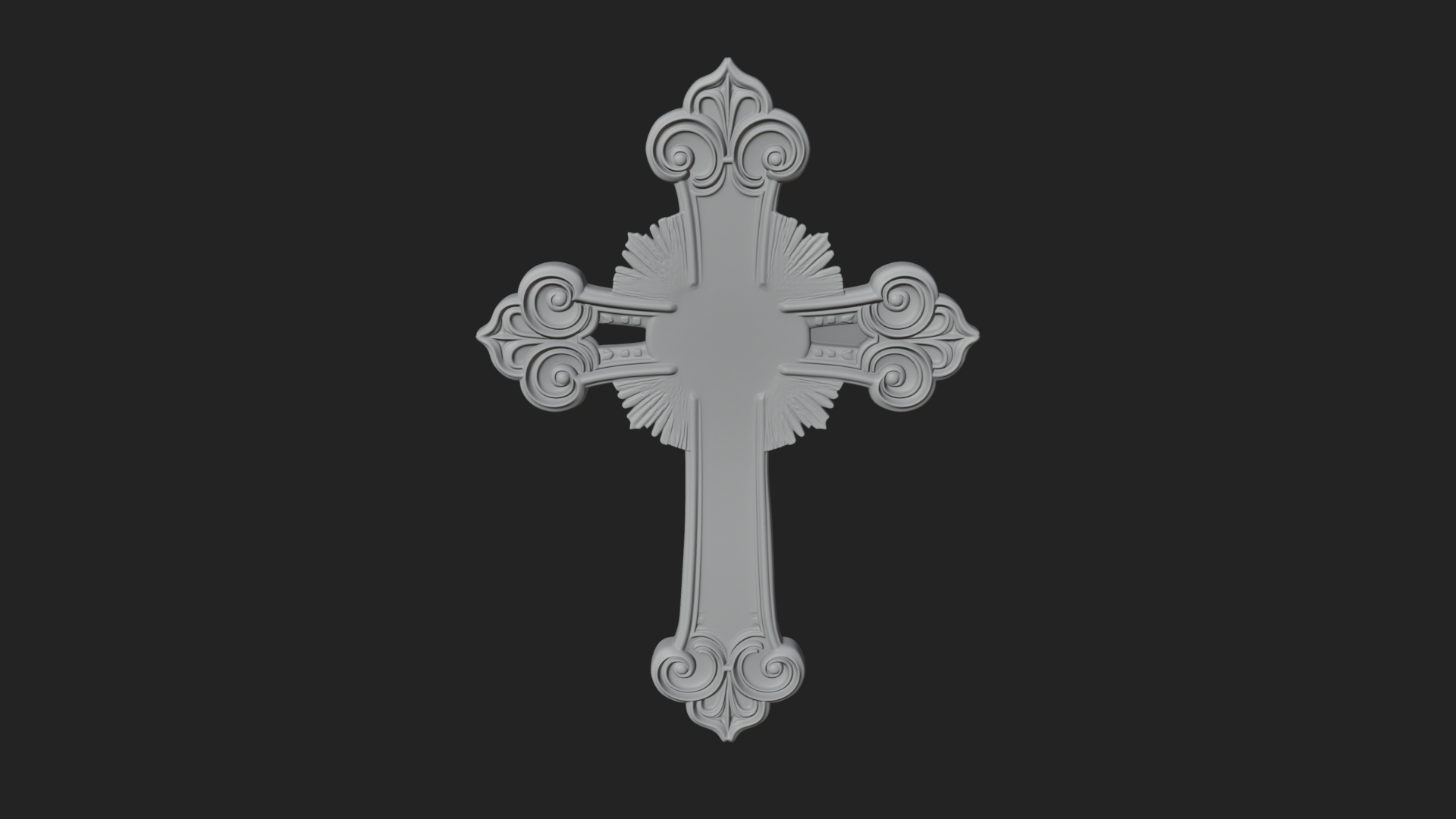 Carved Relief Wall Cross Design 10 3D Print Model 3D Model