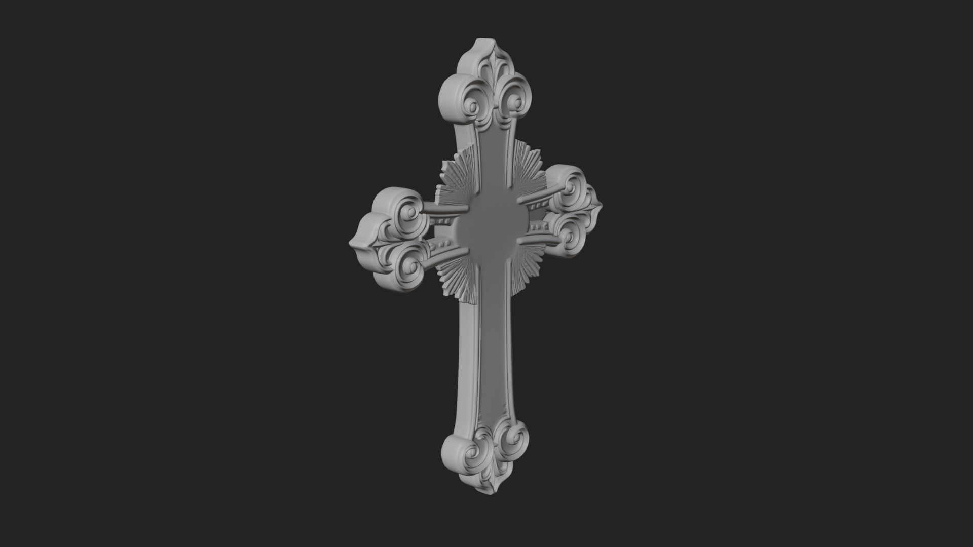 Carved Relief Wall Cross Design 10 3D Print Model 3D Model