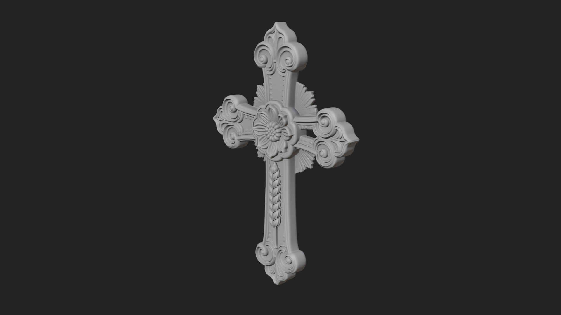 Carved Relief Wall Cross Design 10 3D Print Model 3D Model