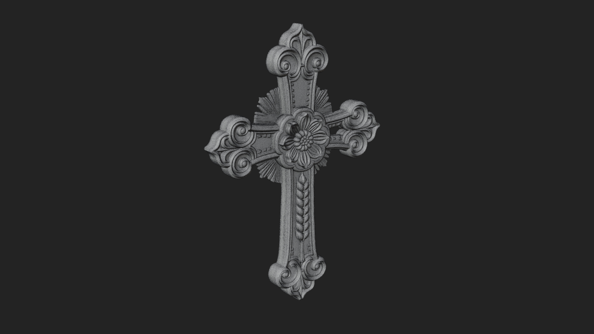 Carved Relief Wall Cross Design 10 3D Print Model 3D Model