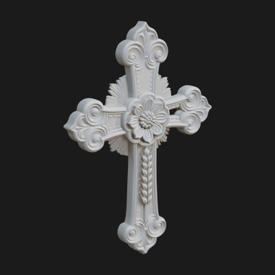 Carved Relief Wall Cross Design 10 3D Print Model