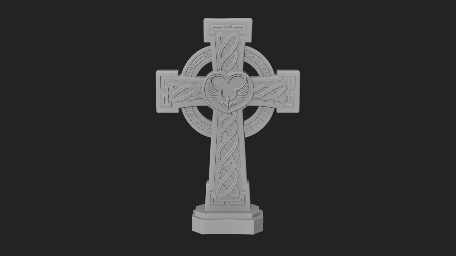 Carved Relief Wall Cross Design 100 3D Print Model 3D Model