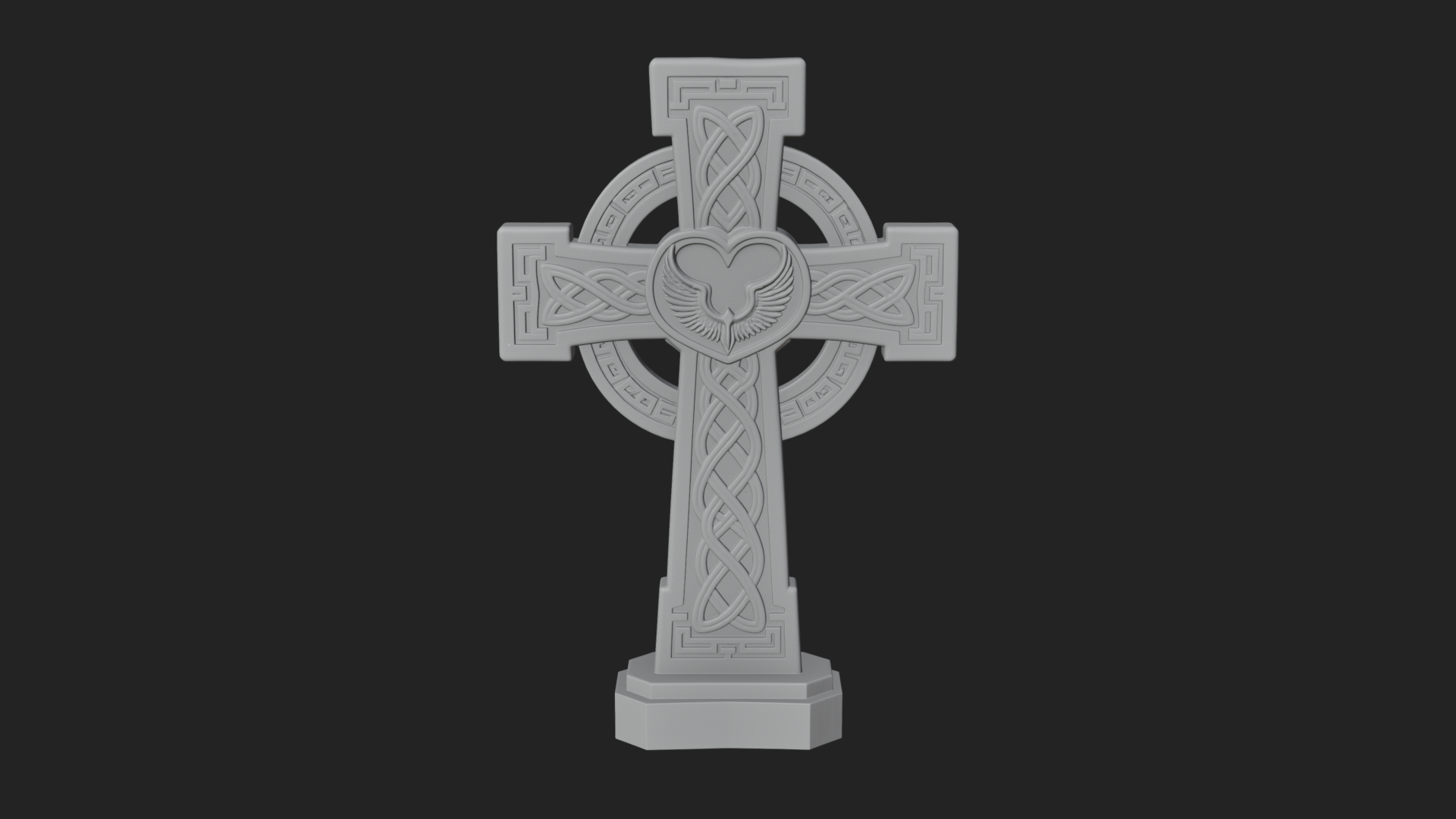 Carved Relief Wall Cross Design 100 3D Print Model 3D Model