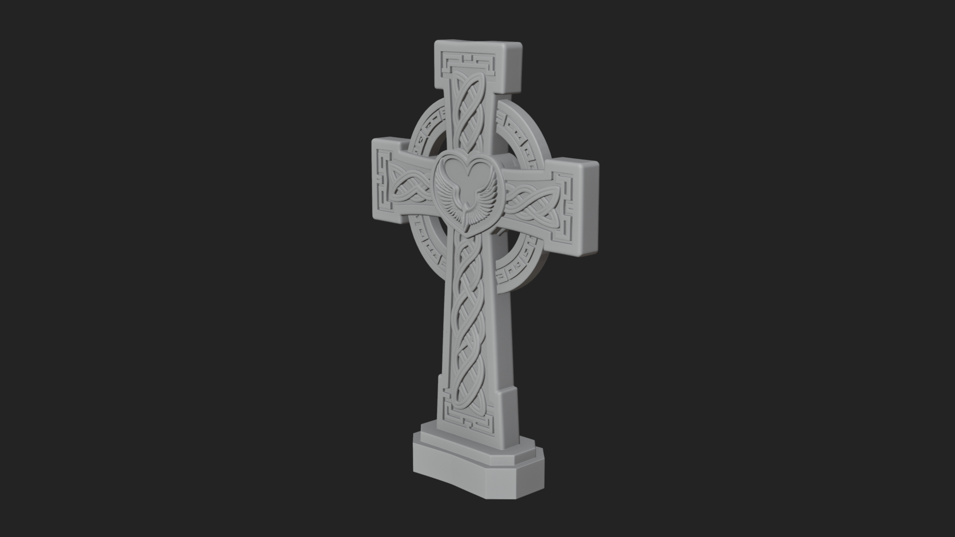 Carved Relief Wall Cross Design 100 3D Print Model 3D Model