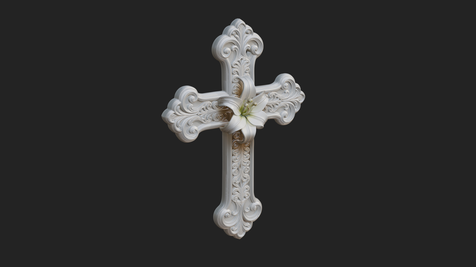 Carved Relief Wall Cross Design 101 3D Print Model 3D Model