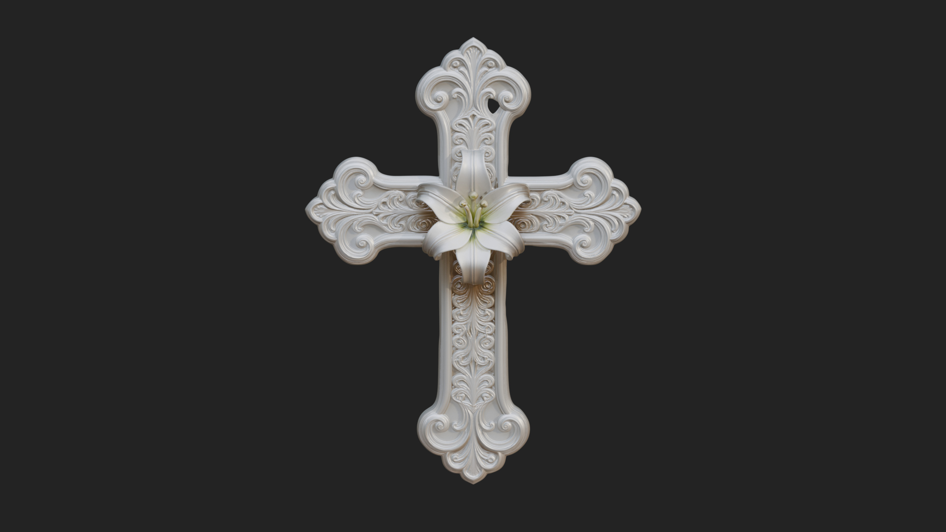 Carved Relief Wall Cross Design 101 3D Print Model 3D Model