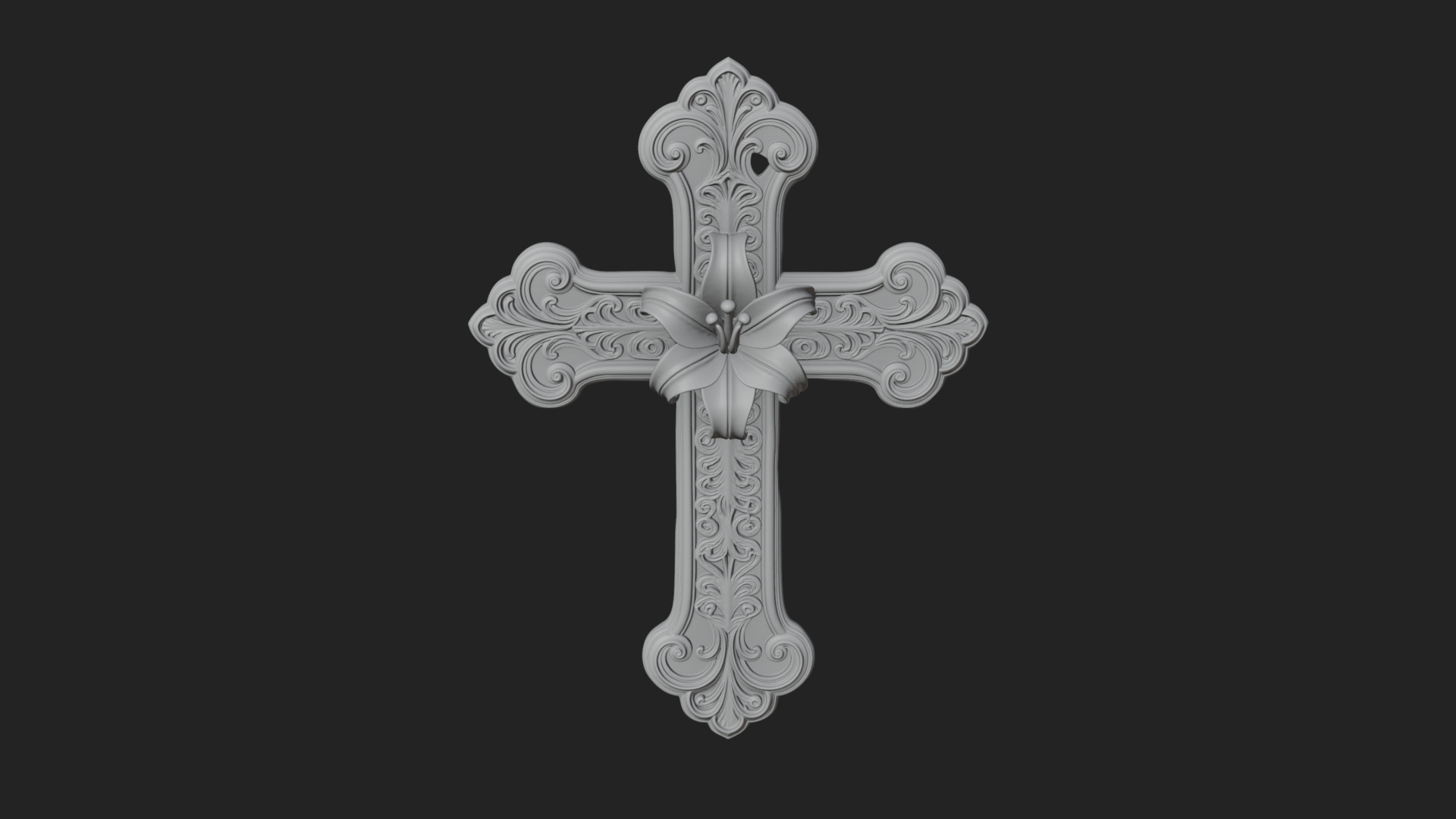 Carved Relief Wall Cross Design 101 3D Print Model 3D Model