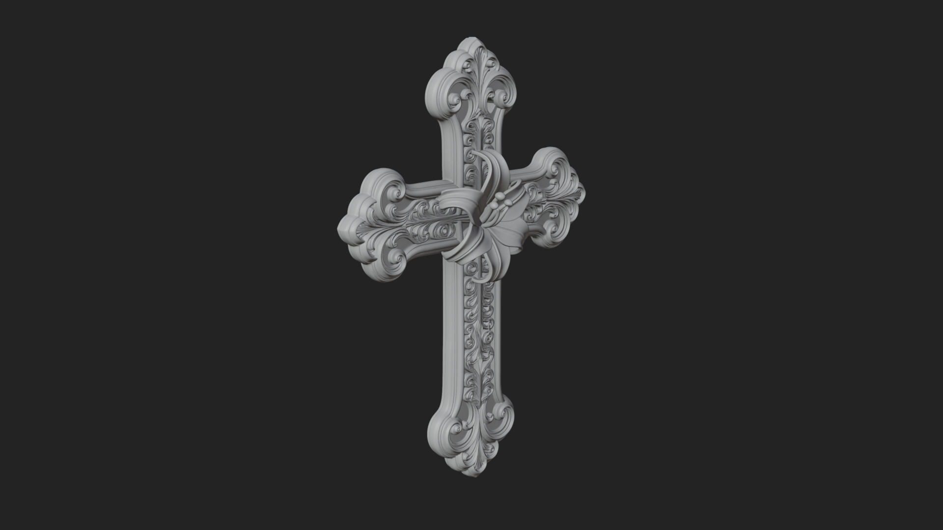 Carved Relief Wall Cross Design 101 3D Print Model 3D Model