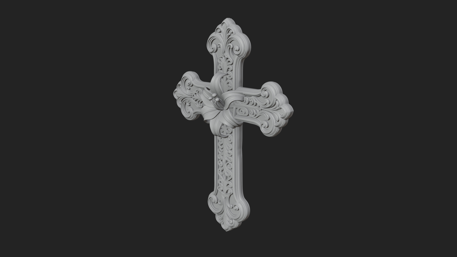 Carved Relief Wall Cross Design 101 3D Print Model 3D Model