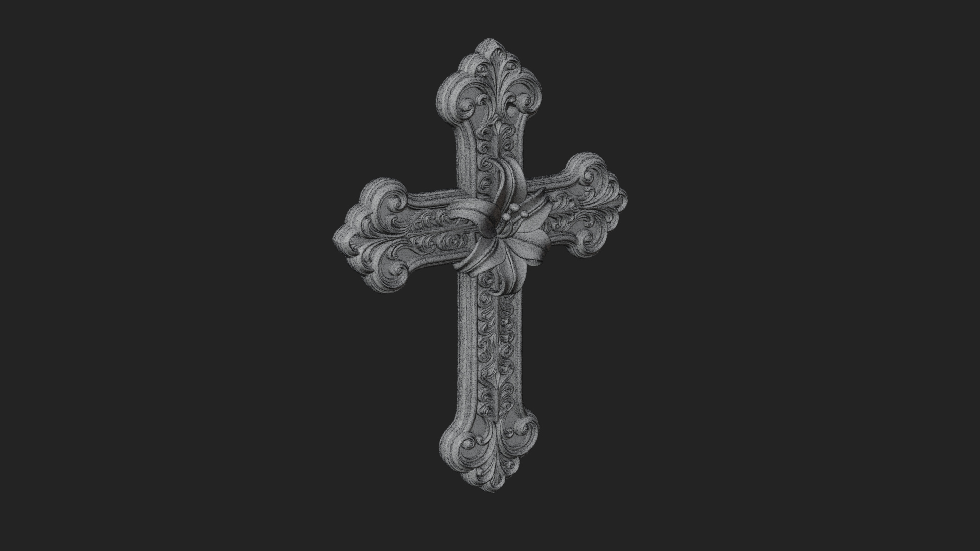 Carved Relief Wall Cross Design 101 3D Print Model 3D Model