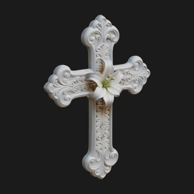 Carved Relief Wall Cross Design 101 3D Print Model