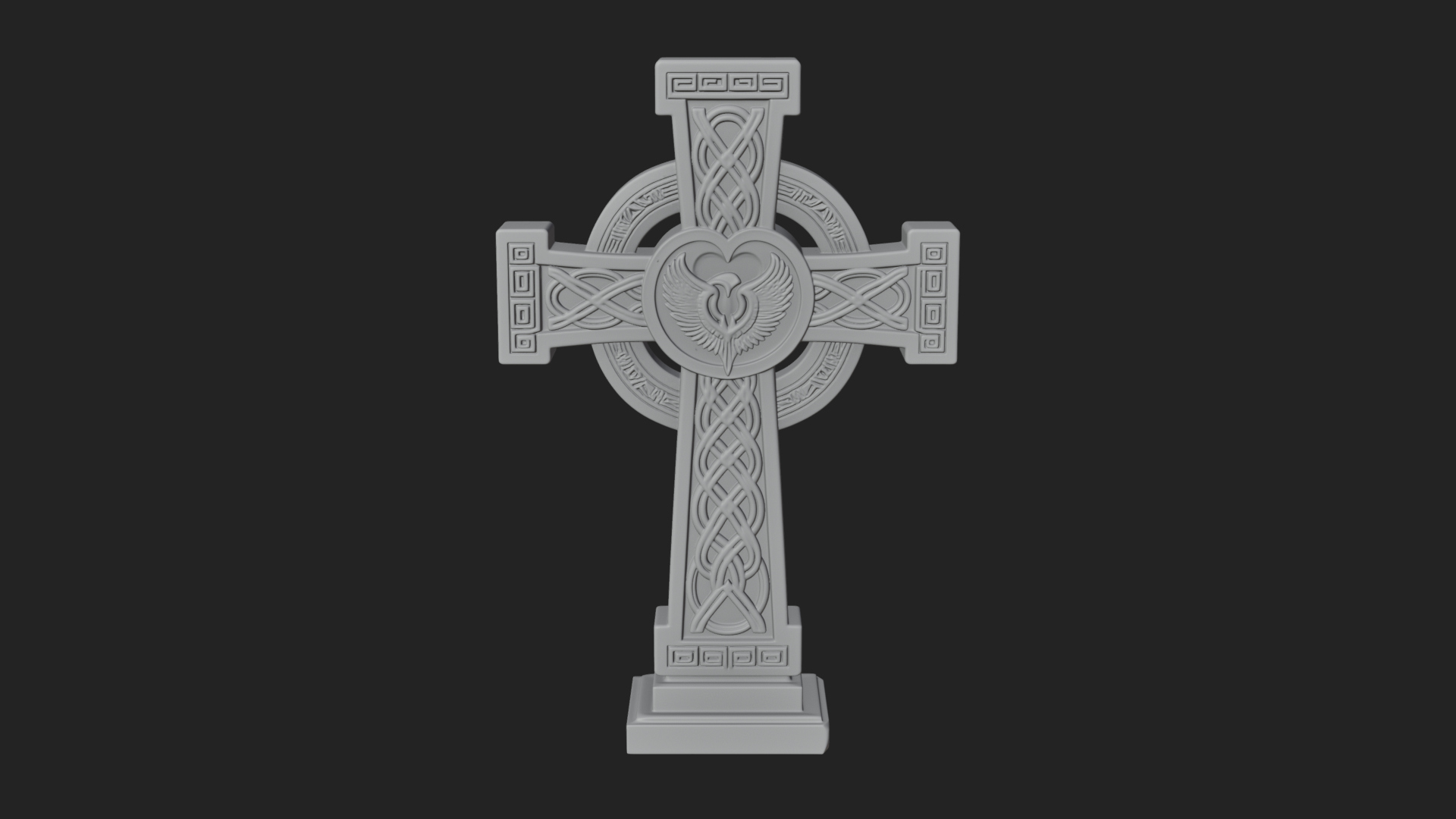 Carved Relief Wall Cross Design 102 3D Print Model 3D Model